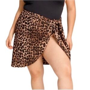 GOOD AMERICAN Leopard Swim Sarong Cover Up NEW